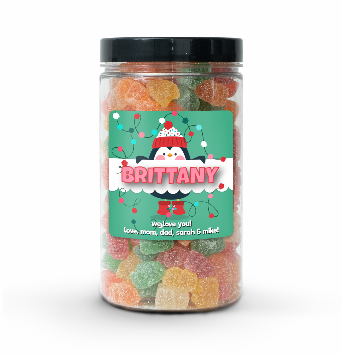 Personalized Candy Jar: Nut-Free Custom Message Gift