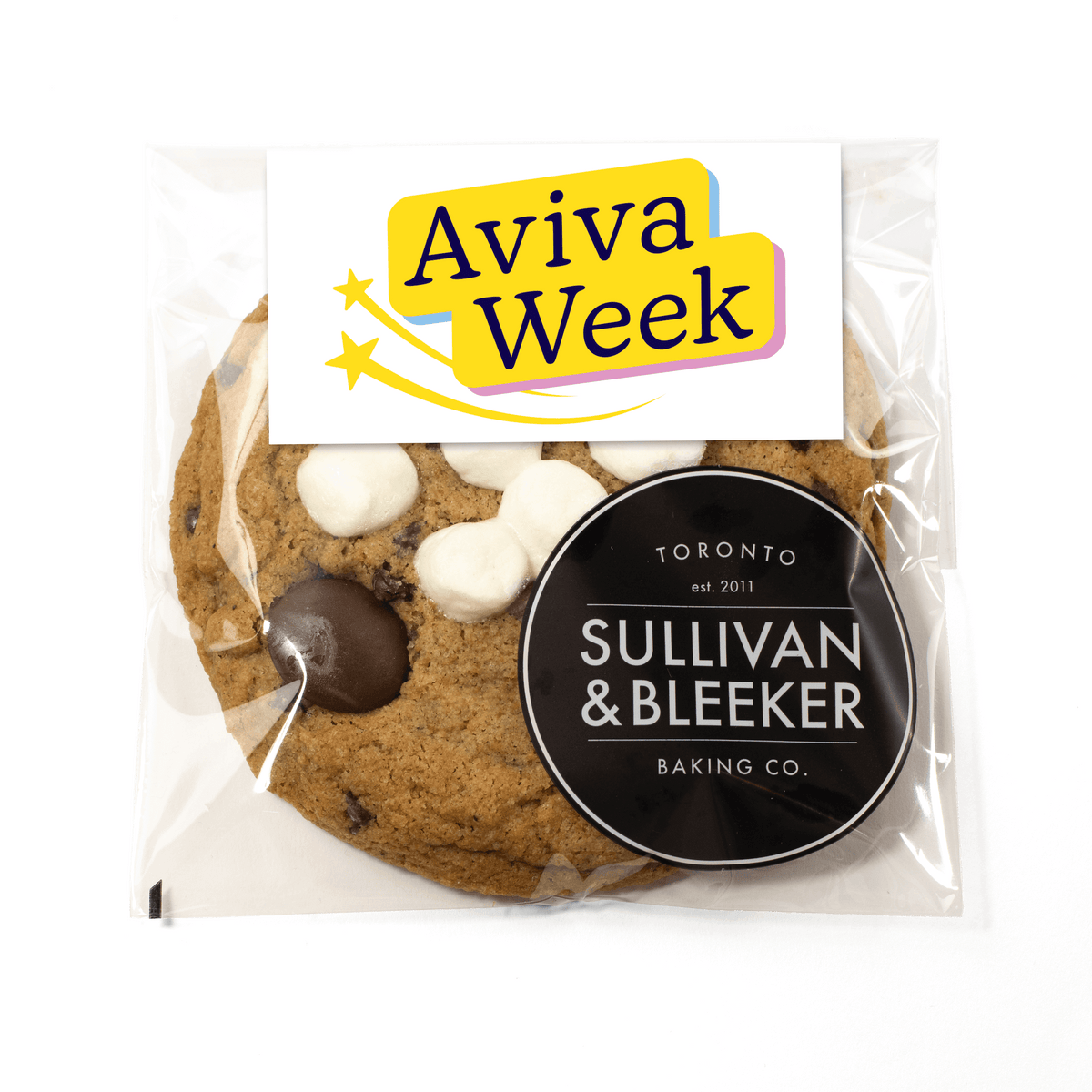 Custom Logo Single Cookie, individually wrapped, with company logo for corporate trade show giveaway in Toronto.