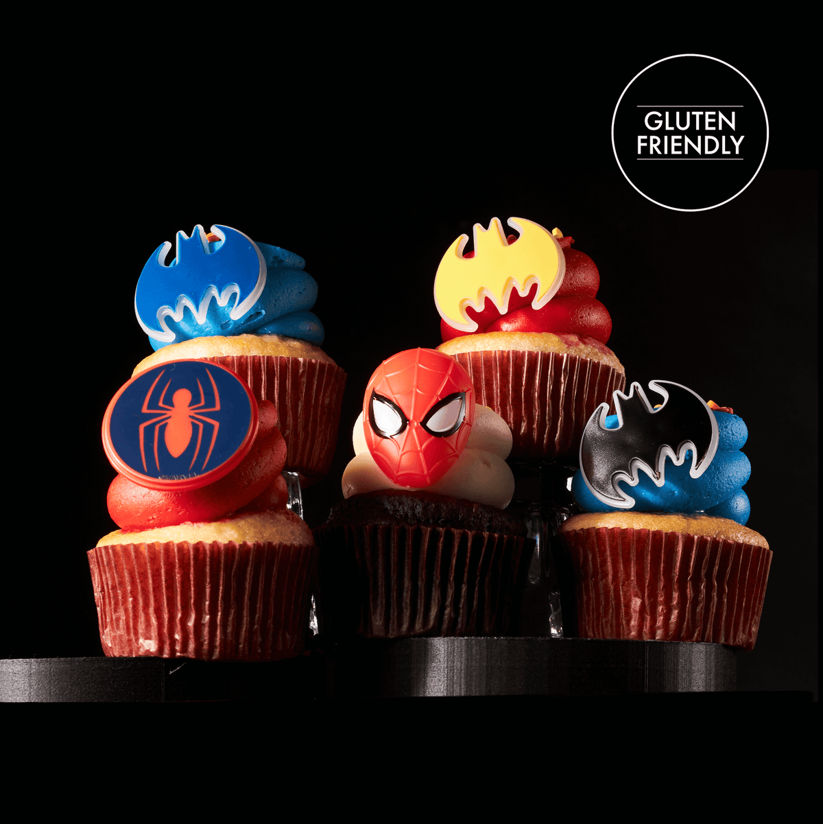 Gluten-Friendly Superhero Dozen: Official Licensed Nut-Free Cupcakes