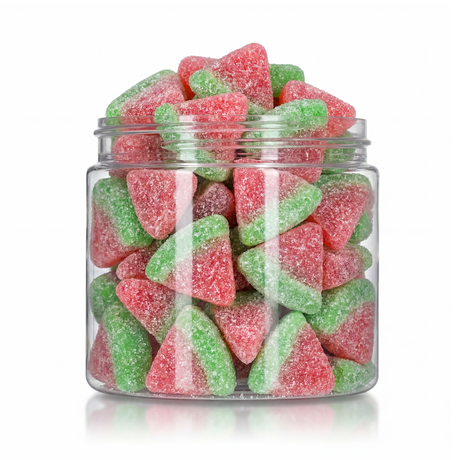 Sugared Watermelon Slices Bulk Candy, Sweet Sugared Gummy, Product of Canada, Nut-Free, Summer Candy Delivery Toronto.