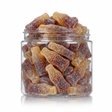 Sour Cola Bottles (Bulk) featuring nostalgic and fizzy sugar-coated cola-flavoured bottle-shaped gummy candies from a 100% peanut and tree nut free bakery.