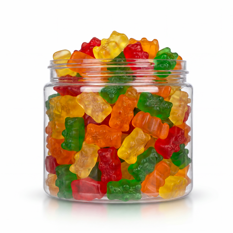 Gummy Bears bulk candy, 12 assorted fruit flavour classic soft gummies, 100% peanut and tree nut free sweets, Made in Canada, Toronto delivery.