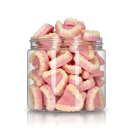 Gummy Teeth (Bulk) featuring fun, playful and fruit-flavoured soft gummy teeth shapes from a 100% peanut and tree nut free bakery.