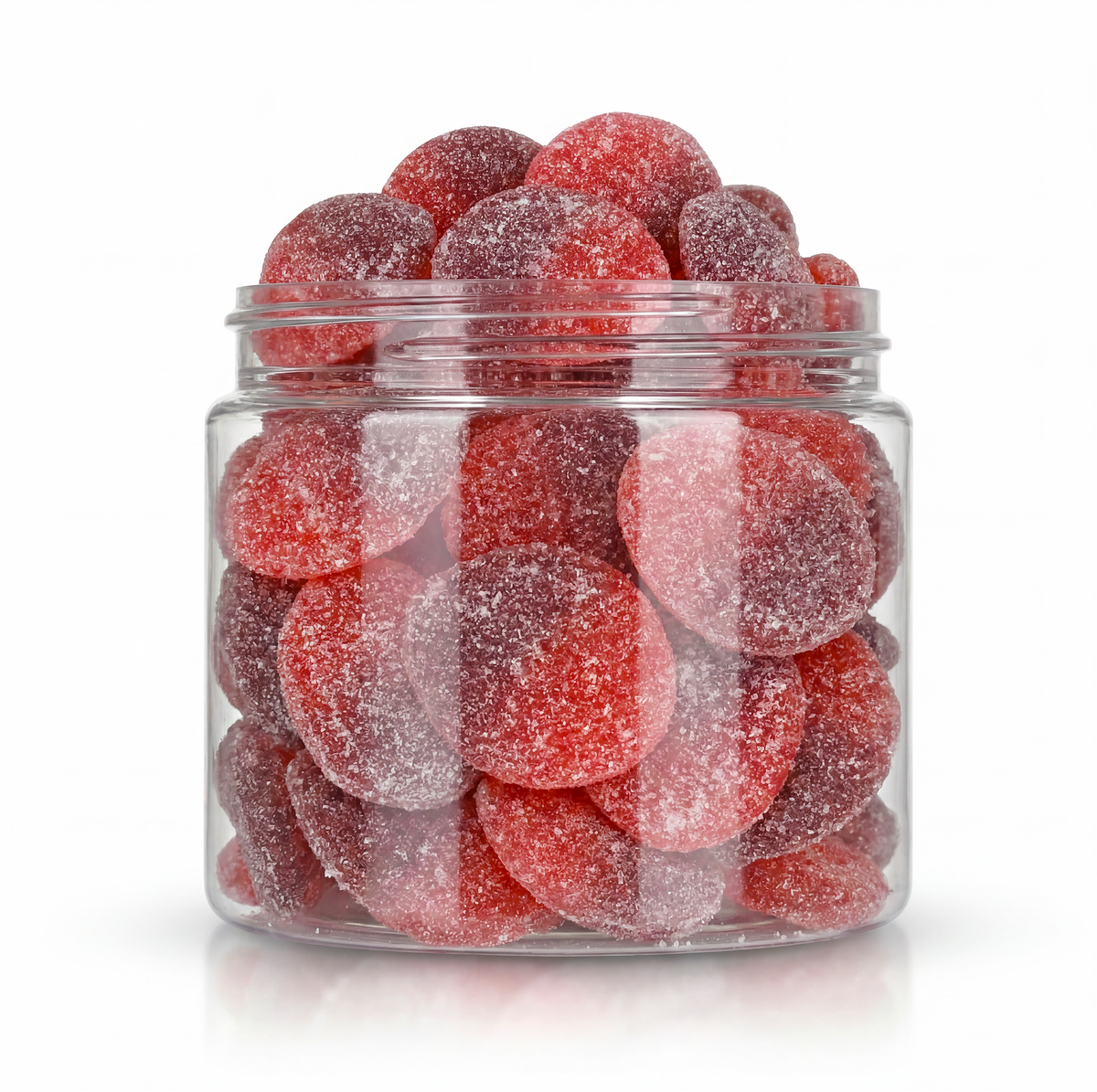 Sugared Cherry Slices Bulk Candy, Sweet Sugared Gummy, Made in Canada, Nut-Free, Year-Round Candy Delivery Toronto.