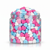 Heart Shaped Sprinkles: Blue Pink and White Pastel Dessert Decorating Confetti Shapes