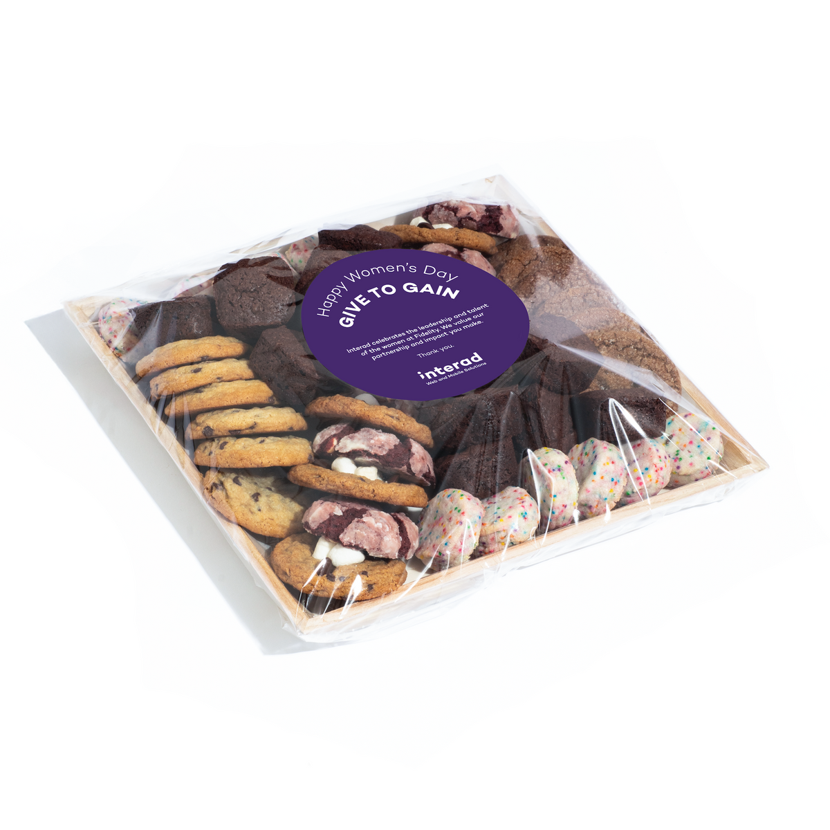 Custom Logo Cookie & Brownie Dessert Tray: Nut-Free Platter