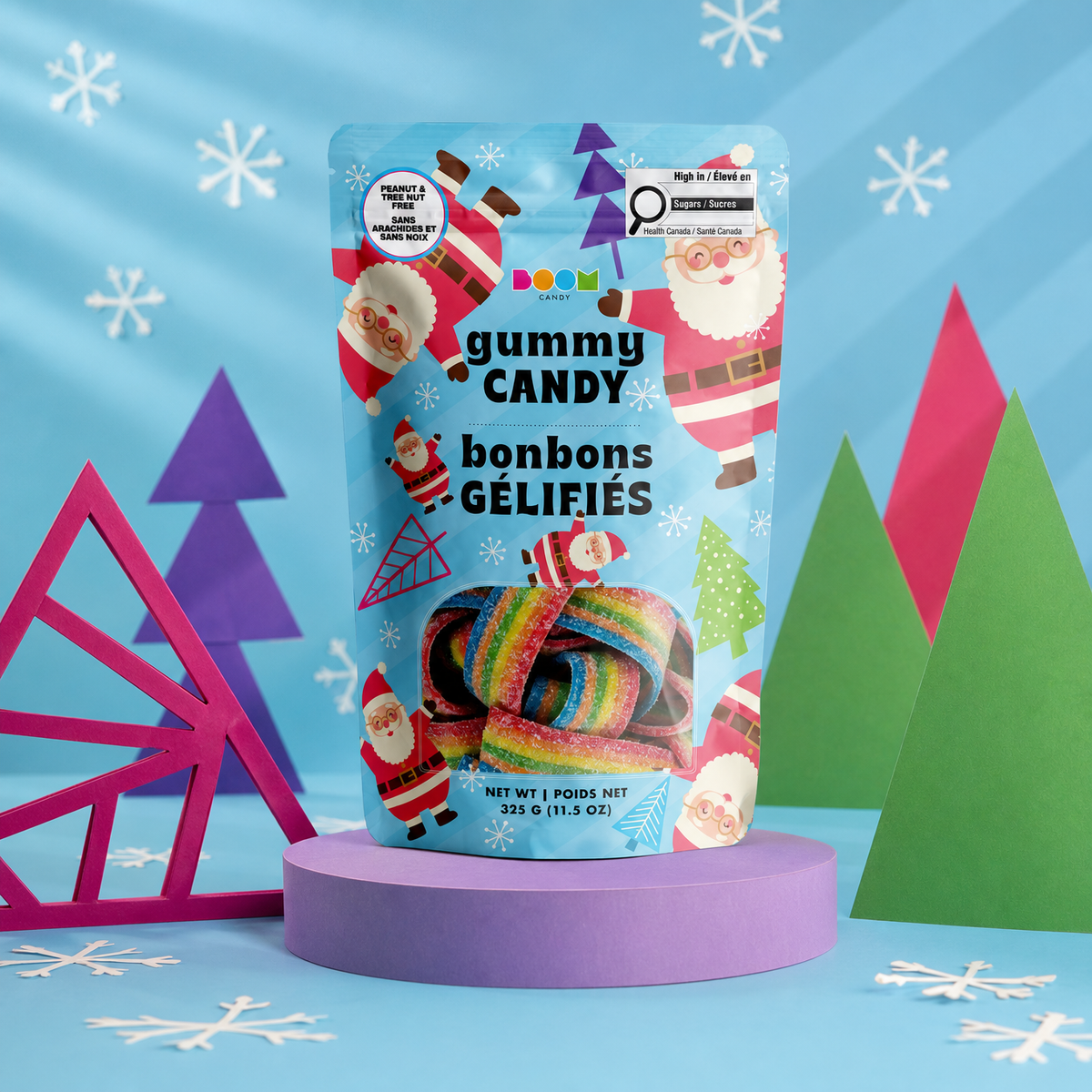 Falling Santas: Festive Holiday Candy