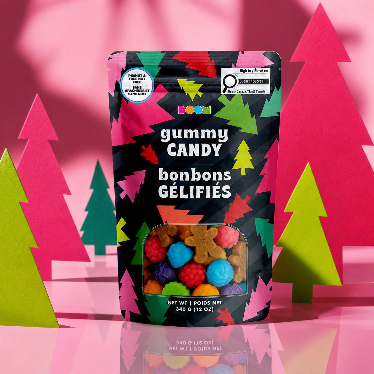 Neon Falling Trees: Festive Holiday Candy