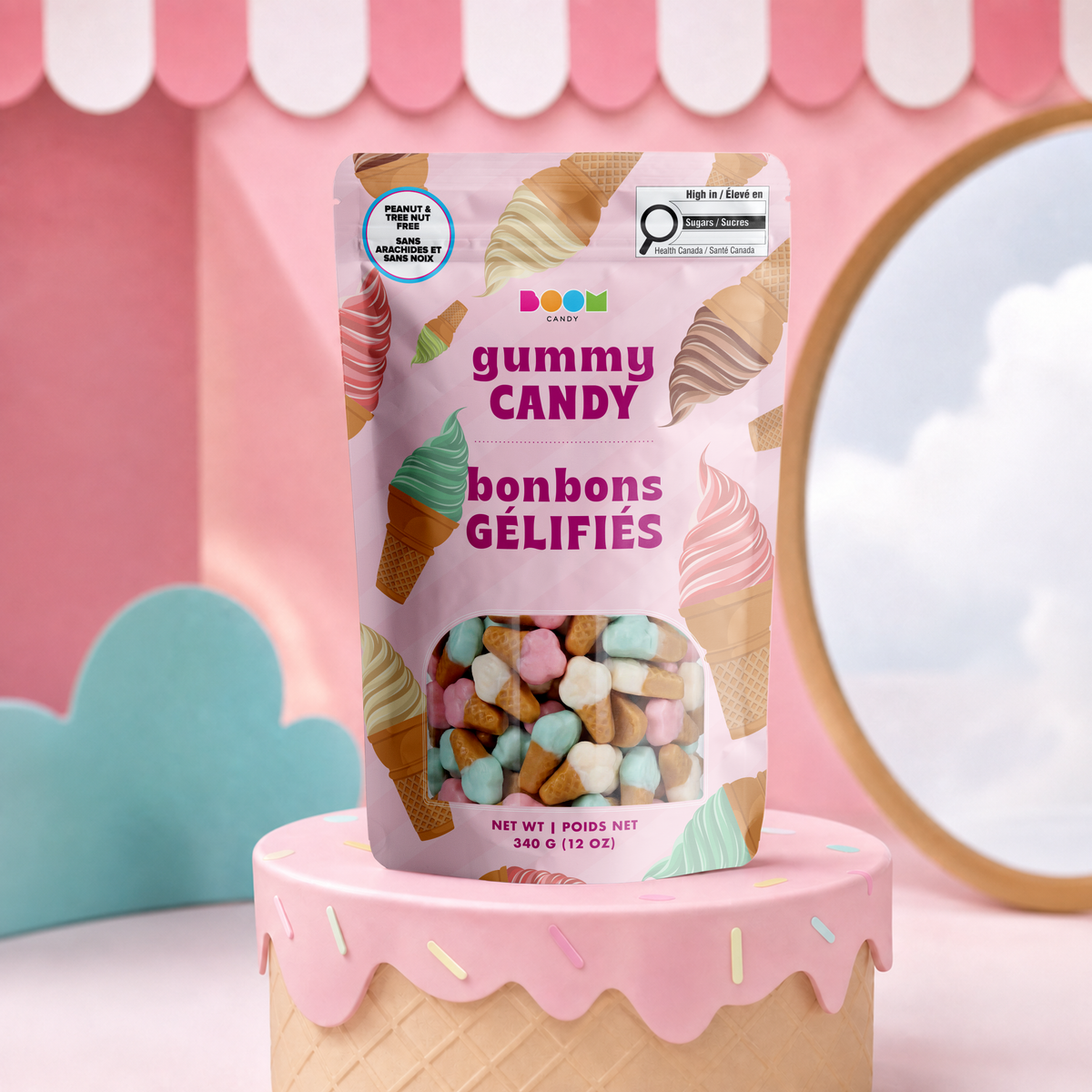 Gummy Ice Cream Cones Candy: Sweet Chewy Candy Bag