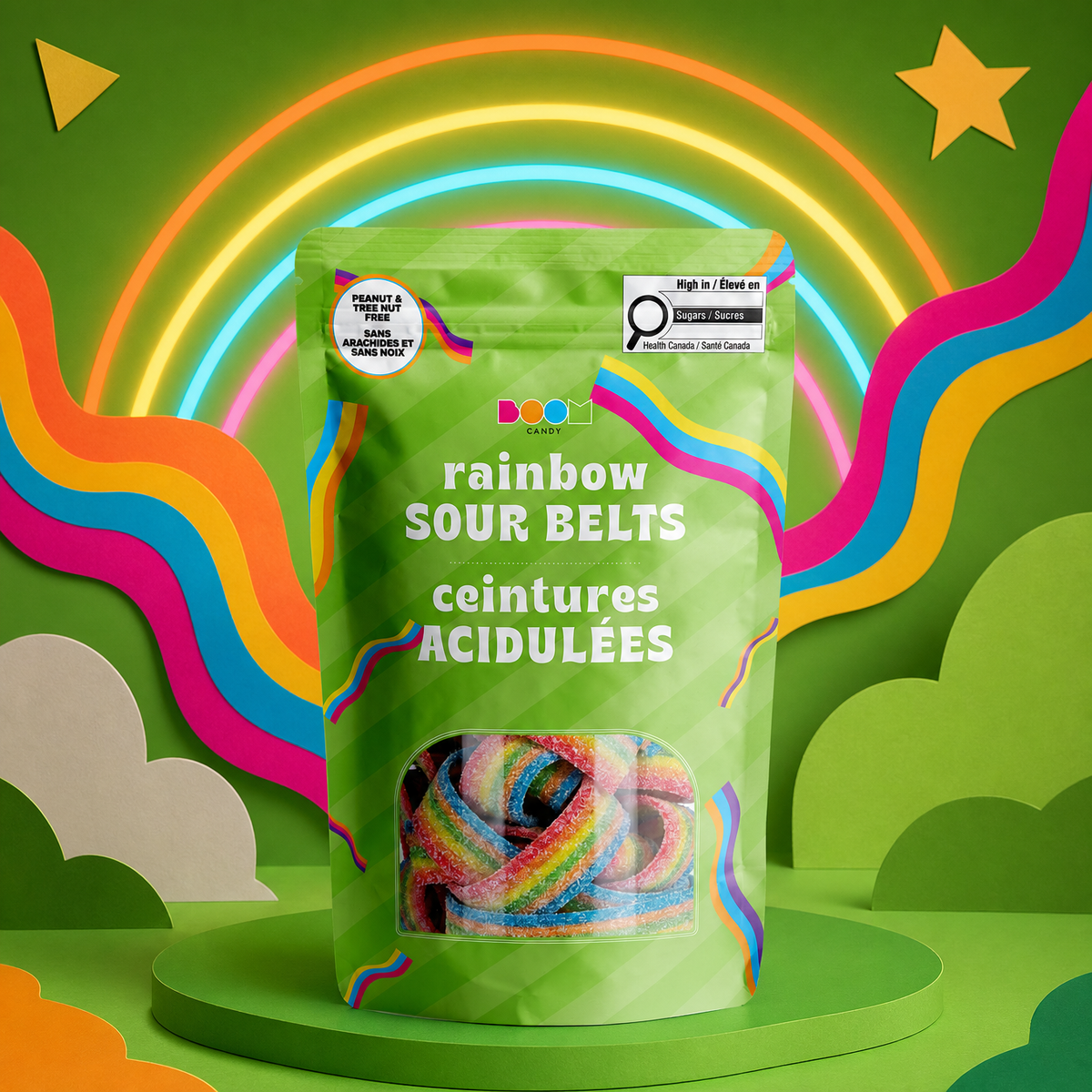 Sour Rainbow Belts: Tangy Fruity Chewy Sweets