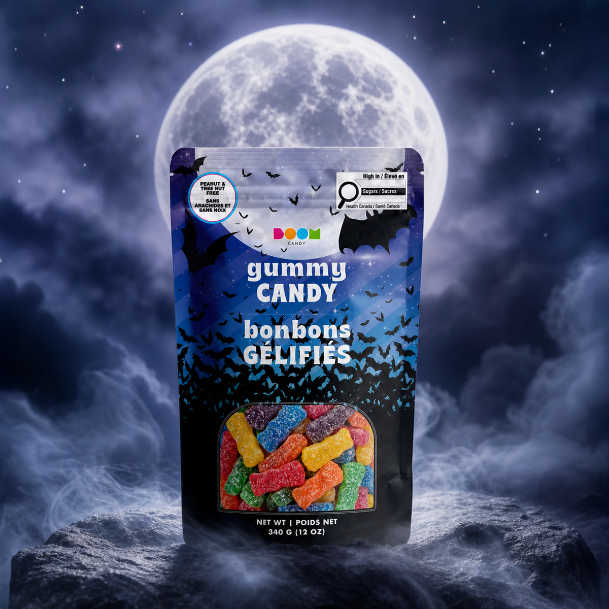 Flying Bats & Moons: Spooky Halloween Candy