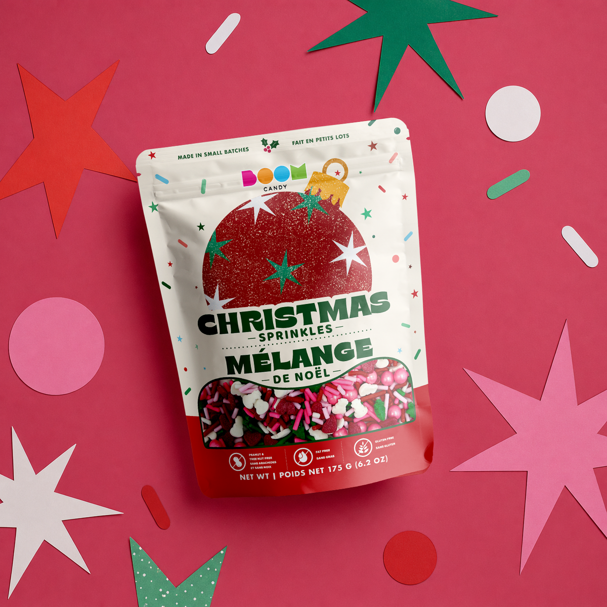 Pink Christmas Sprinkle Mix: Vibrant Holiday Decorating Sprinkles