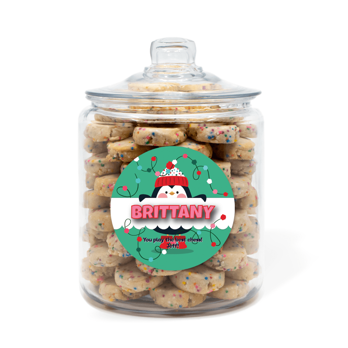 Personalized Shortbread Cookie Jar (100+): Elegant Nut-Free Gift
