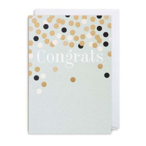 Congrats Aqua Confetti Card