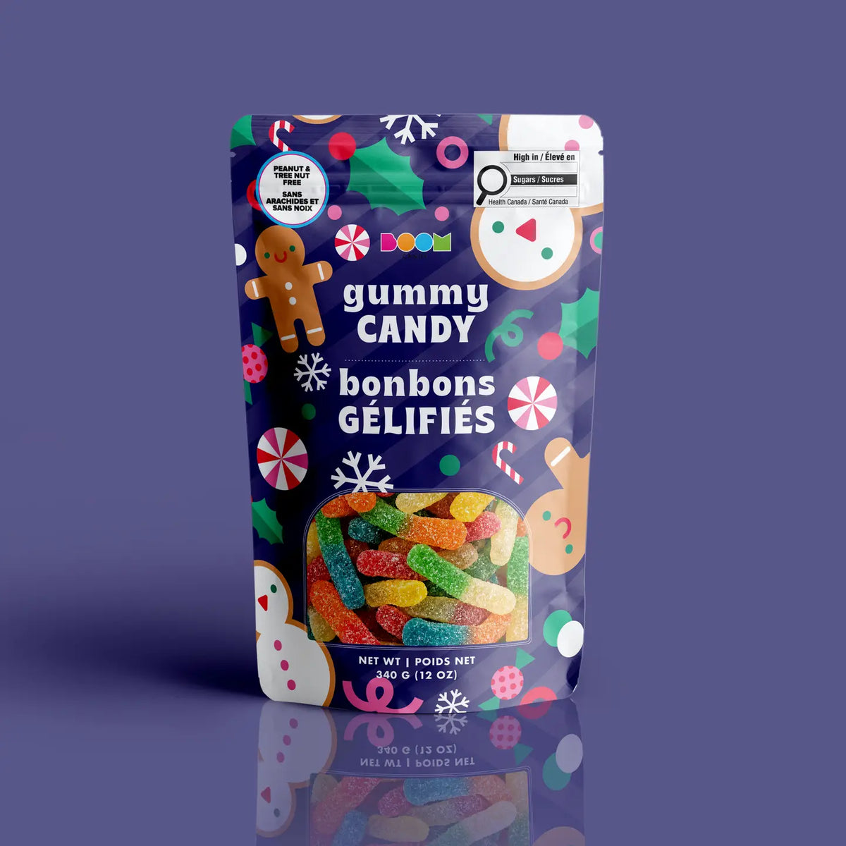 Cookie & Candy Navy package featuring a stylish and delicious assortment of nut-free cookies and candy treats from a 100% peanut and tree nut free facility.