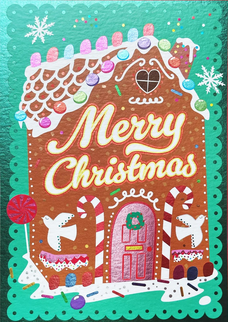 Merry Christmas Gingerbread House Card