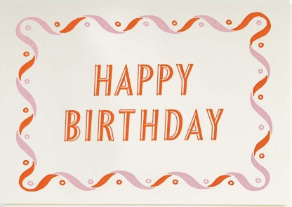Happy Birthday Orange & Pink Card
