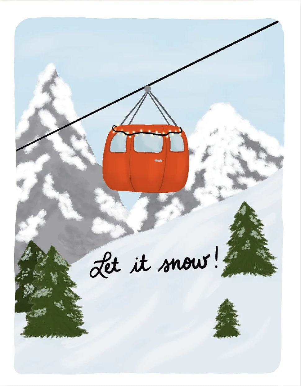 Let It Snow Ski Lift Card