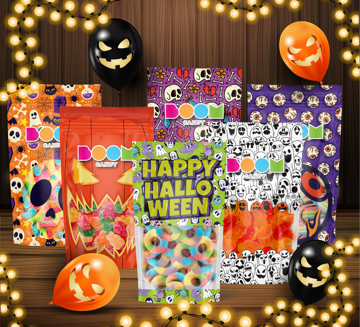 Spooky Halloween 6 Pack Candy Bag Collection