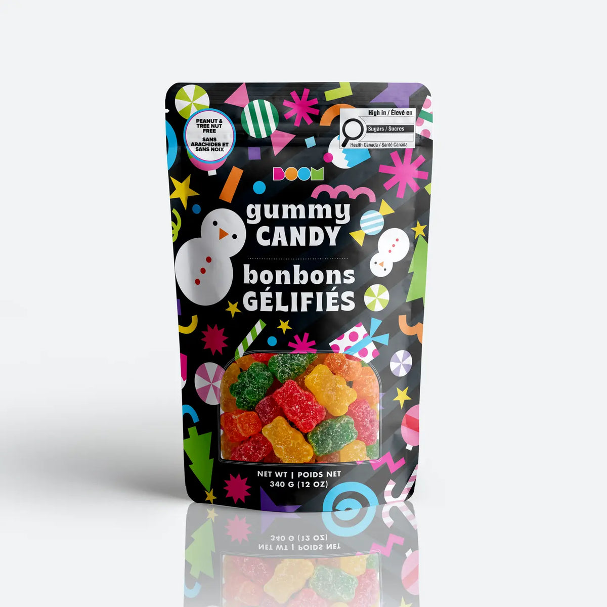 Snowmen & Fun package featuring a cheerful and fun assortment of festive winter snowman candy treats from a 100% peanut and tree nut free facility.
