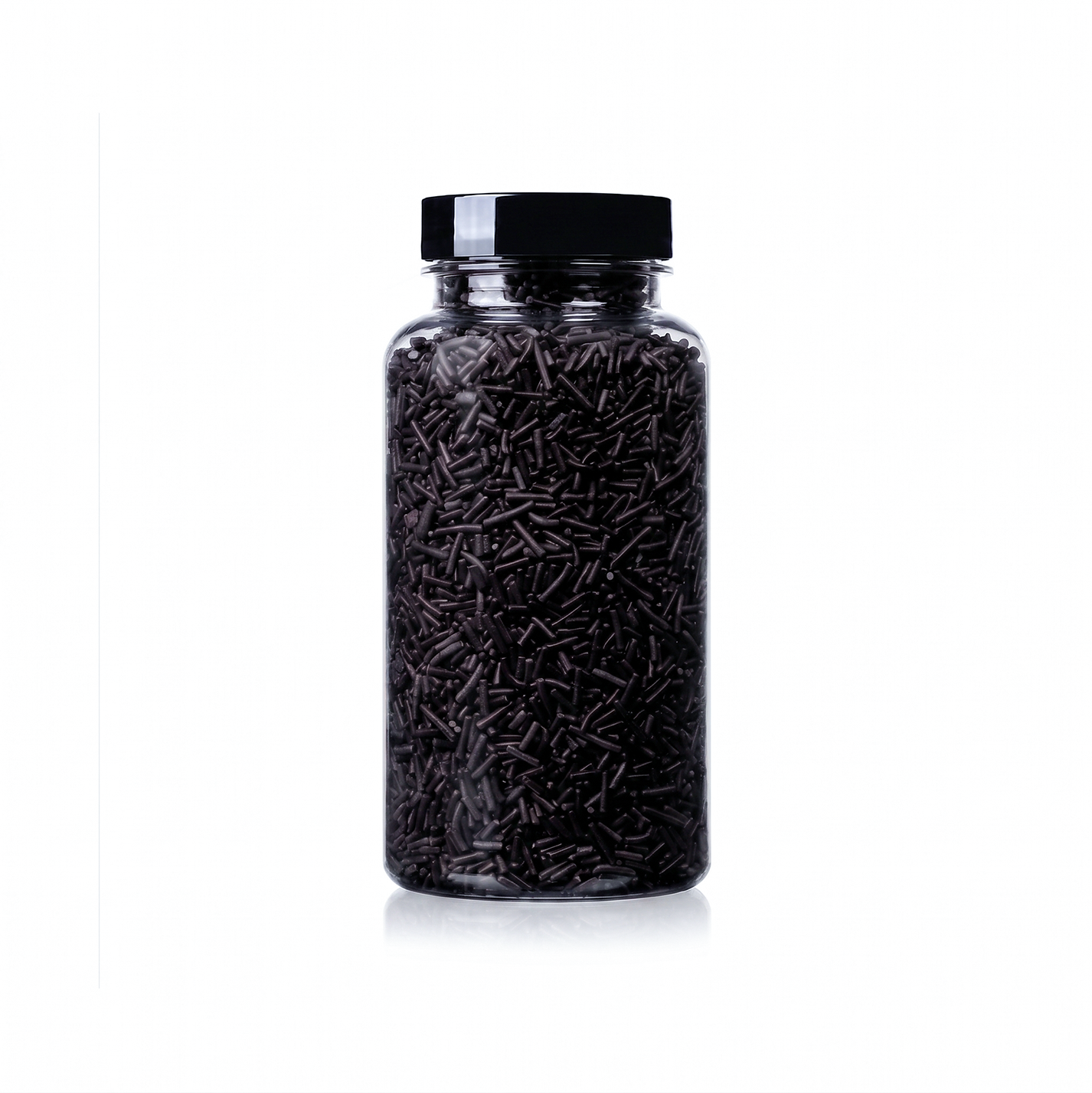 Black Jimmies package featuring a classic, premium assortment of deep black decorating sprinkles for baking from a 100% peanut and tree nut free facility.