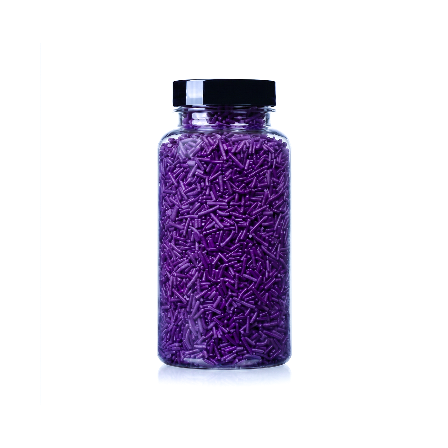 Purple Celestial Jimmies package featuring a deep, cosmic purple assortment of premium decorating sprinkles for baking from a 100% peanut and tree nut free facility.