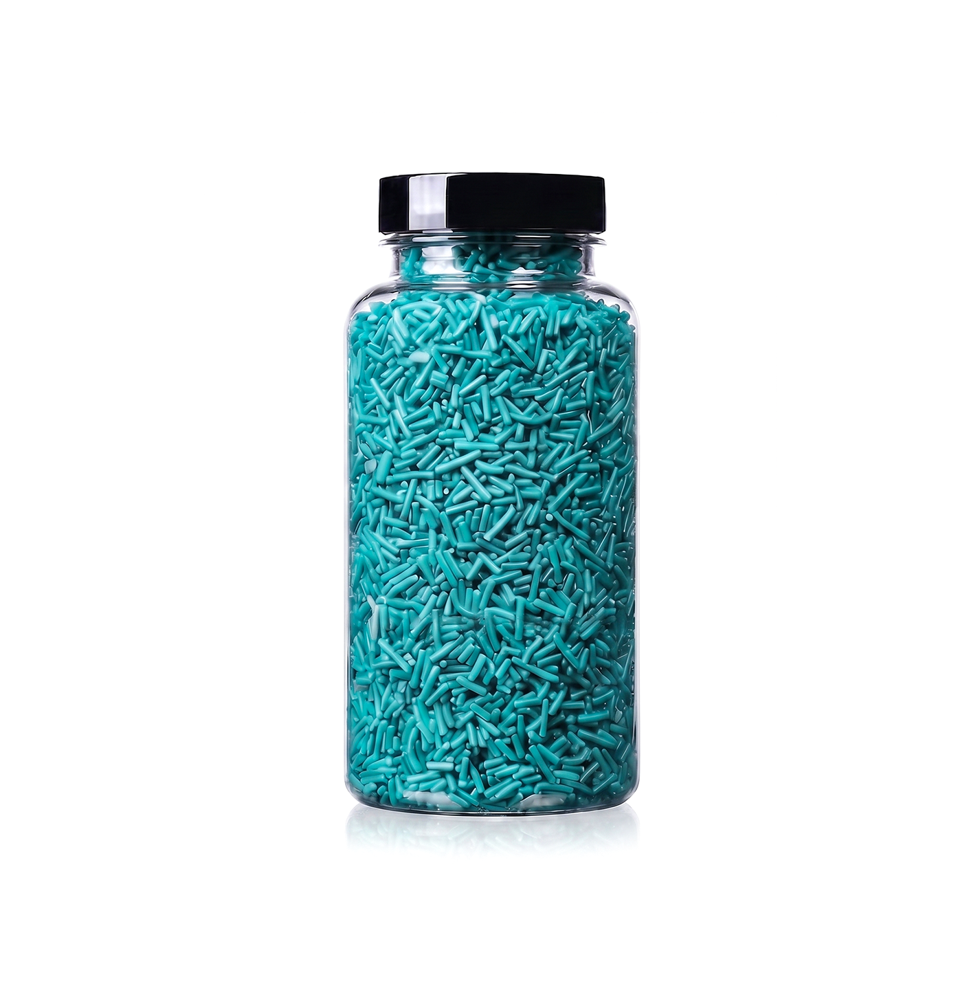 Teal Jimmies package featuring a vibrant, ocean blue-green assortment of premium decorating sprinkles for baking from a 100% peanut and tree nut free facility.