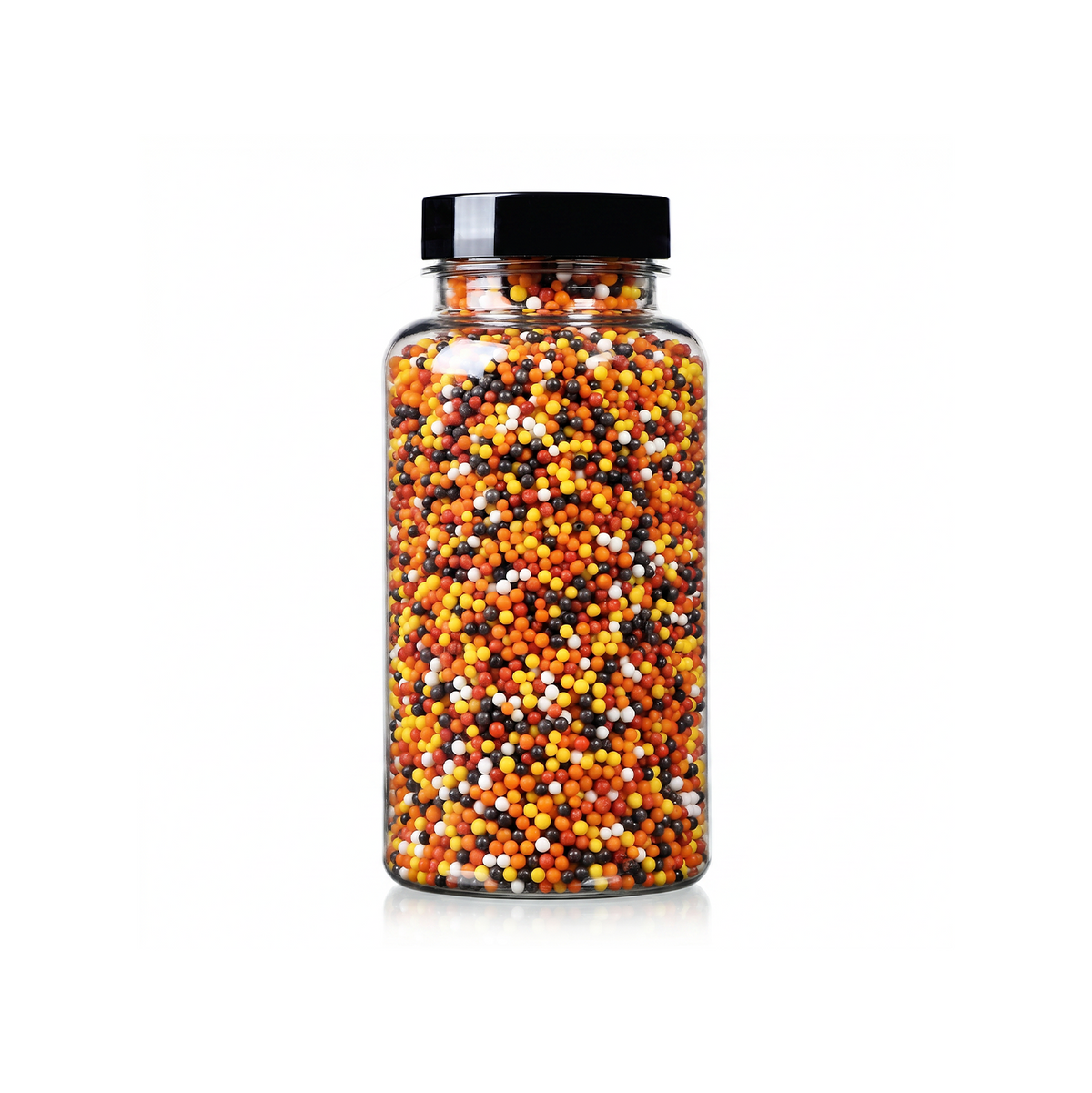 Non Pareils Fall 2mm package featuring a warm autumn assortment of tiny round decorating sprinkles for baking from a 100% peanut and tree nut free facility.