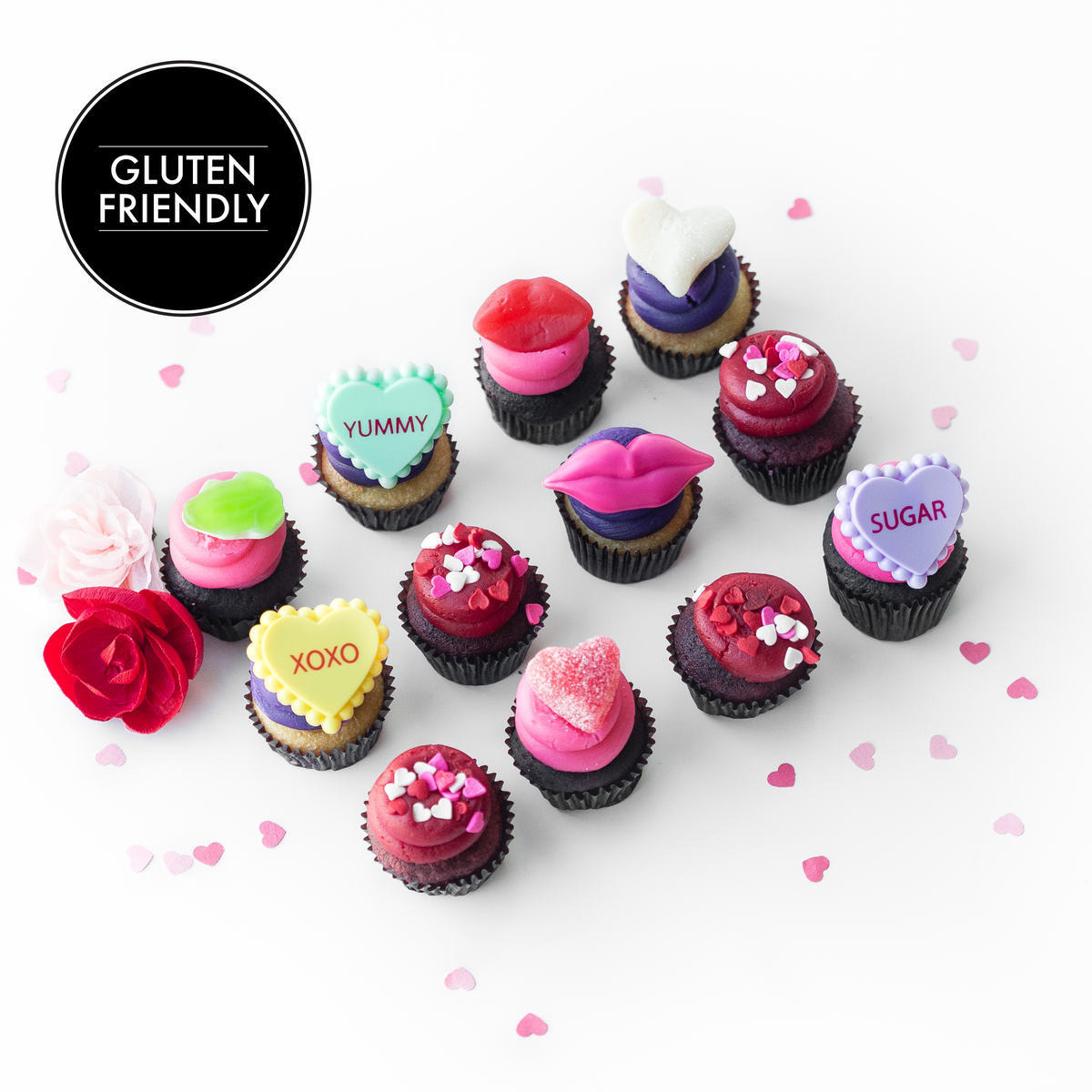 Gluten-Friendly Sealed With a Kiss Dozen | Nut-Free Cupcakes
