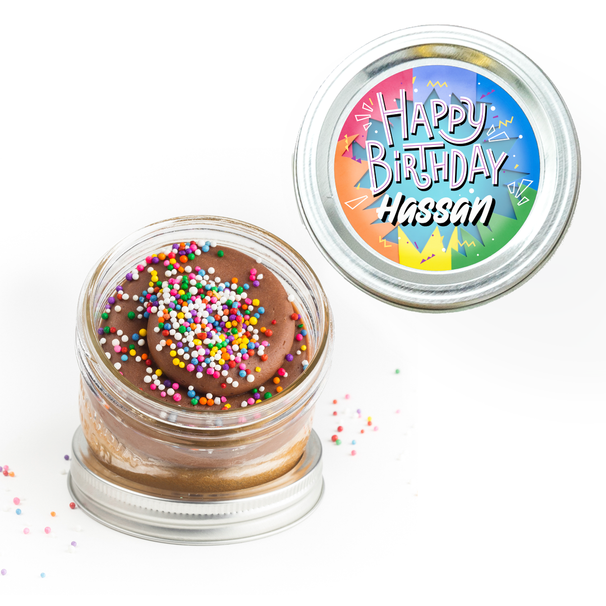 Happy Birthday Paper Cut Out Jarcake: Nut-Free Gift