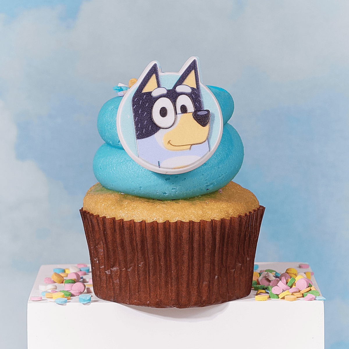 Bluey Cupcake (Single): Official Licensed Nut-Free Treat