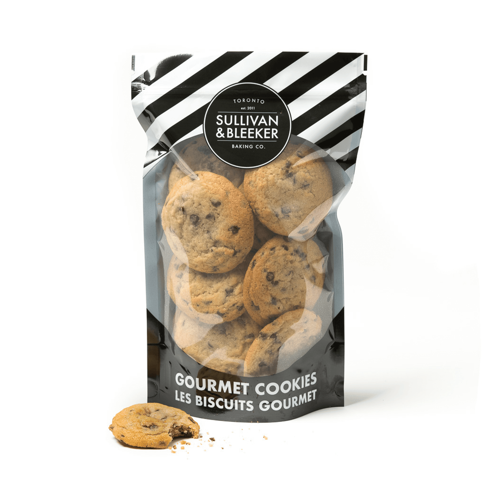 Mini Chocolate Chip nut-free cookies in a resealable zip-top bag, perfect for catering and dessert tables in Toronto.