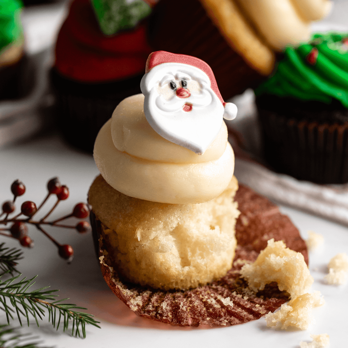 Christmas Cupcake (Single): Nut-Free Treat