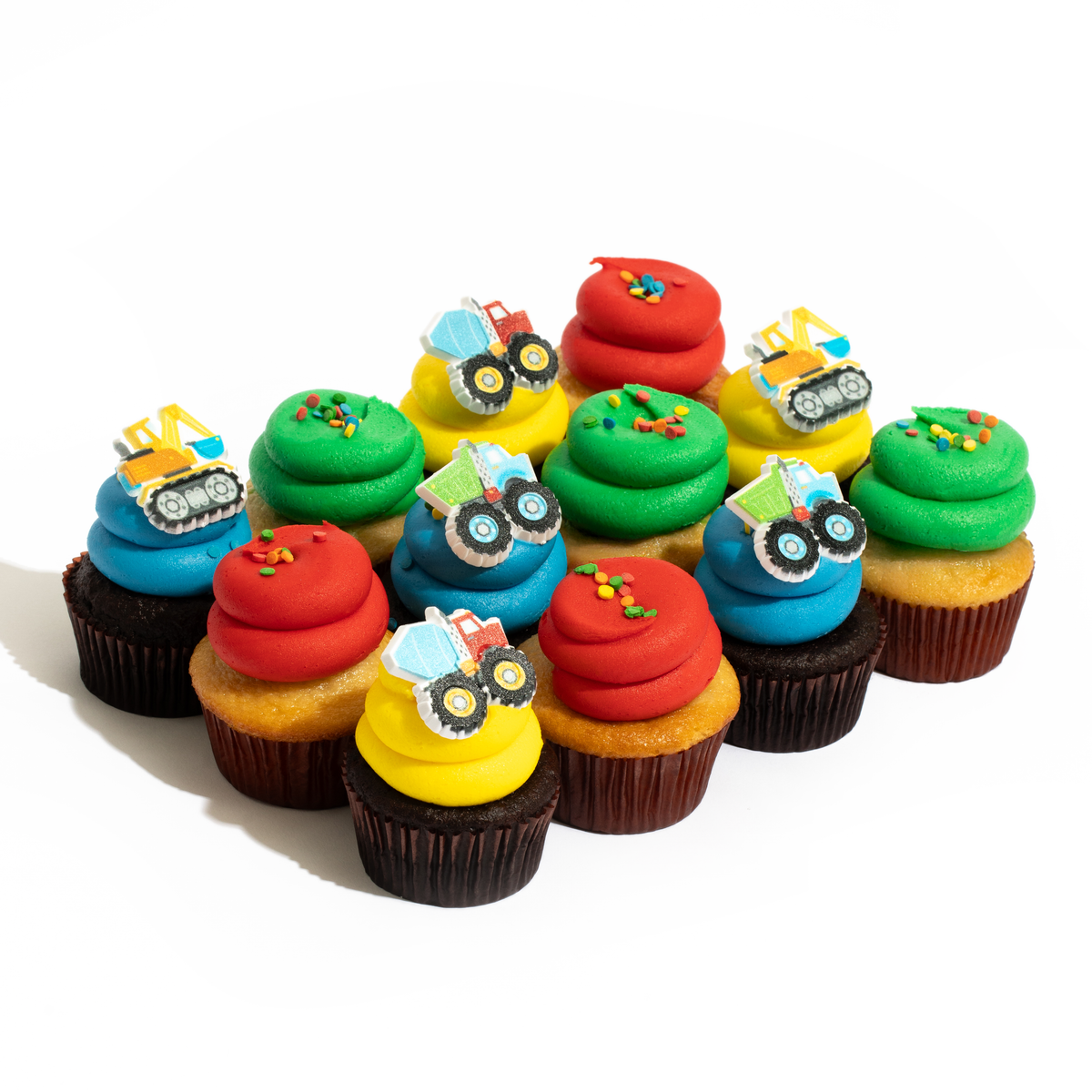 The Construction Dozen: Nut-Free Birthday Cupcakes