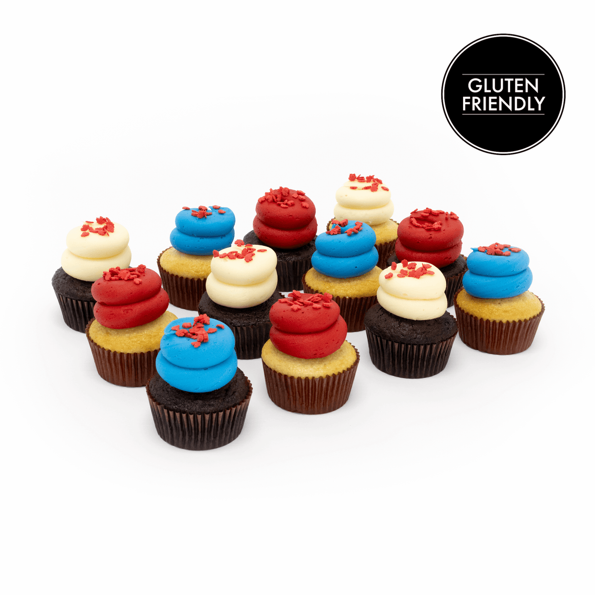 Gluten-Friendly Custom Colour Dozen: Nut-Free Event Cupcakes