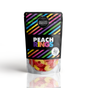 Sullivan & Bleeker Peach Rings Candy Bag featuring sugar-dusted chewy peach ring candies in a 100% peanut and tree nut free pouch.