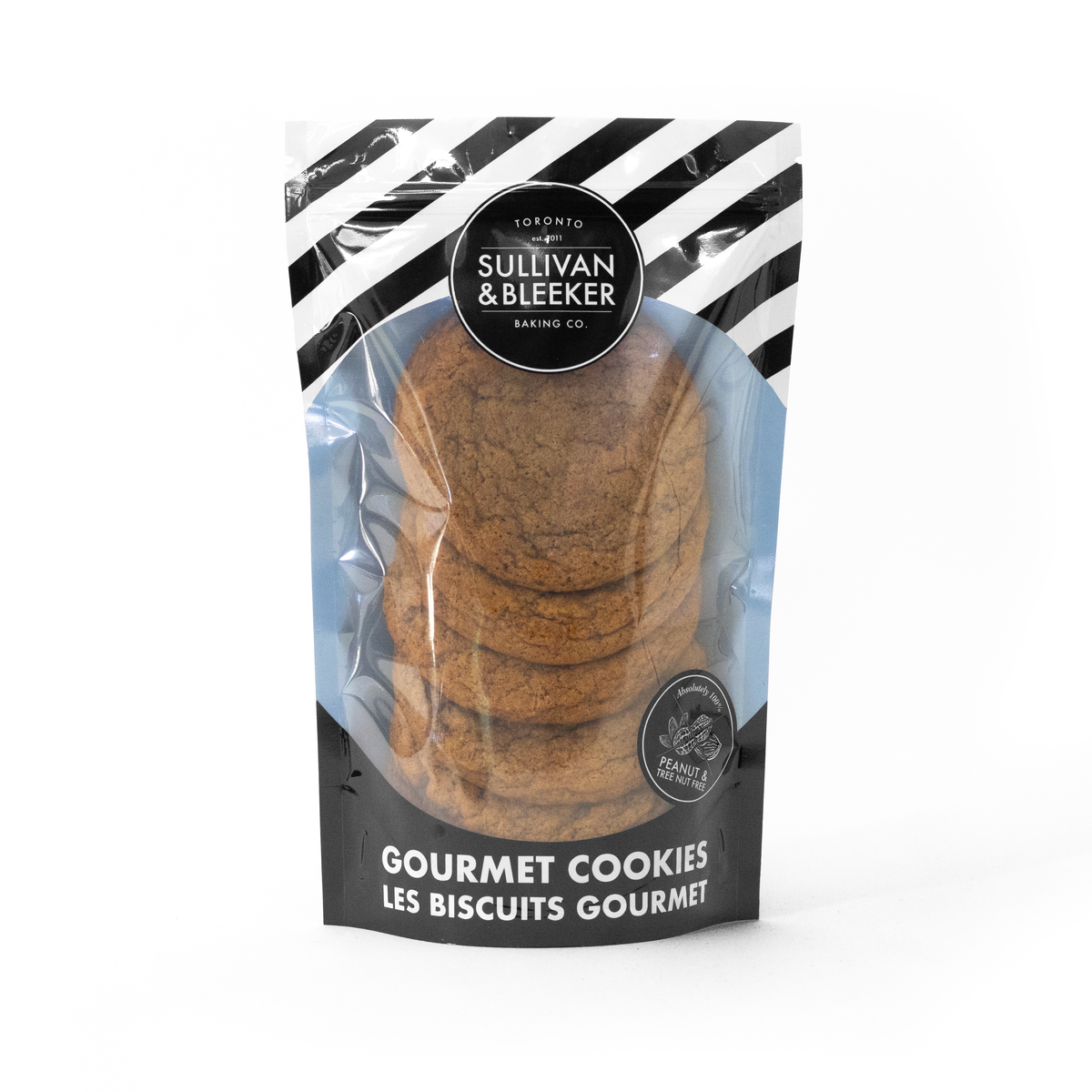 Six-pack of soft-chewy Pumpkin Spice nut-free cookies in a resealable zip-top bag for family treats in Toronto.