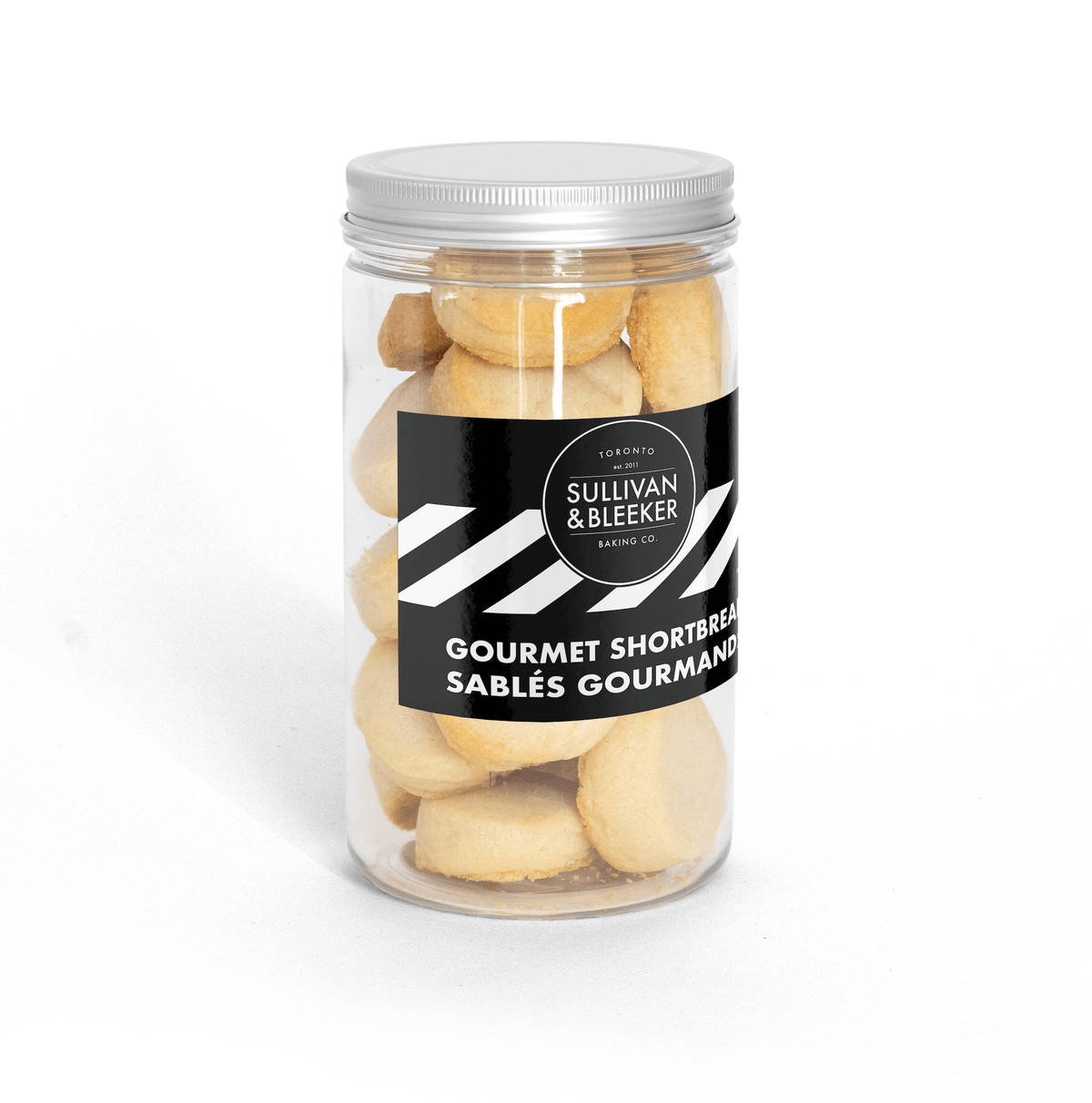 Shortbread Cookie Tub (18 count), clear, with assorted shortbread cookies inside for choose-your-flavour ordering in Toronto.