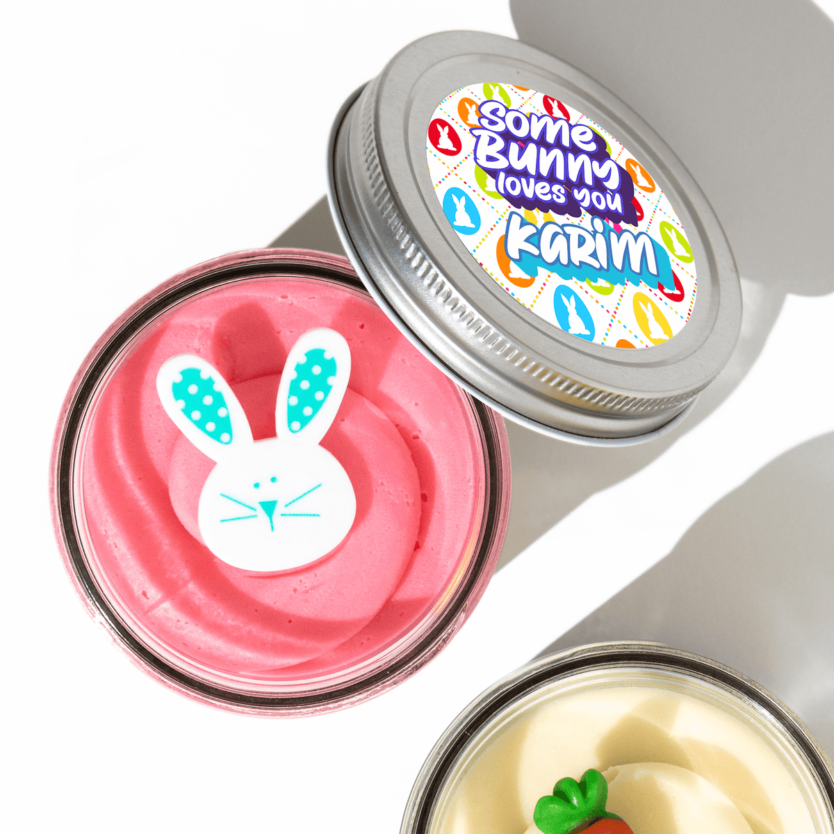 "Some Bunny Loves You" Personalized Jarcake: Custom Nut-Free Easter Gift
