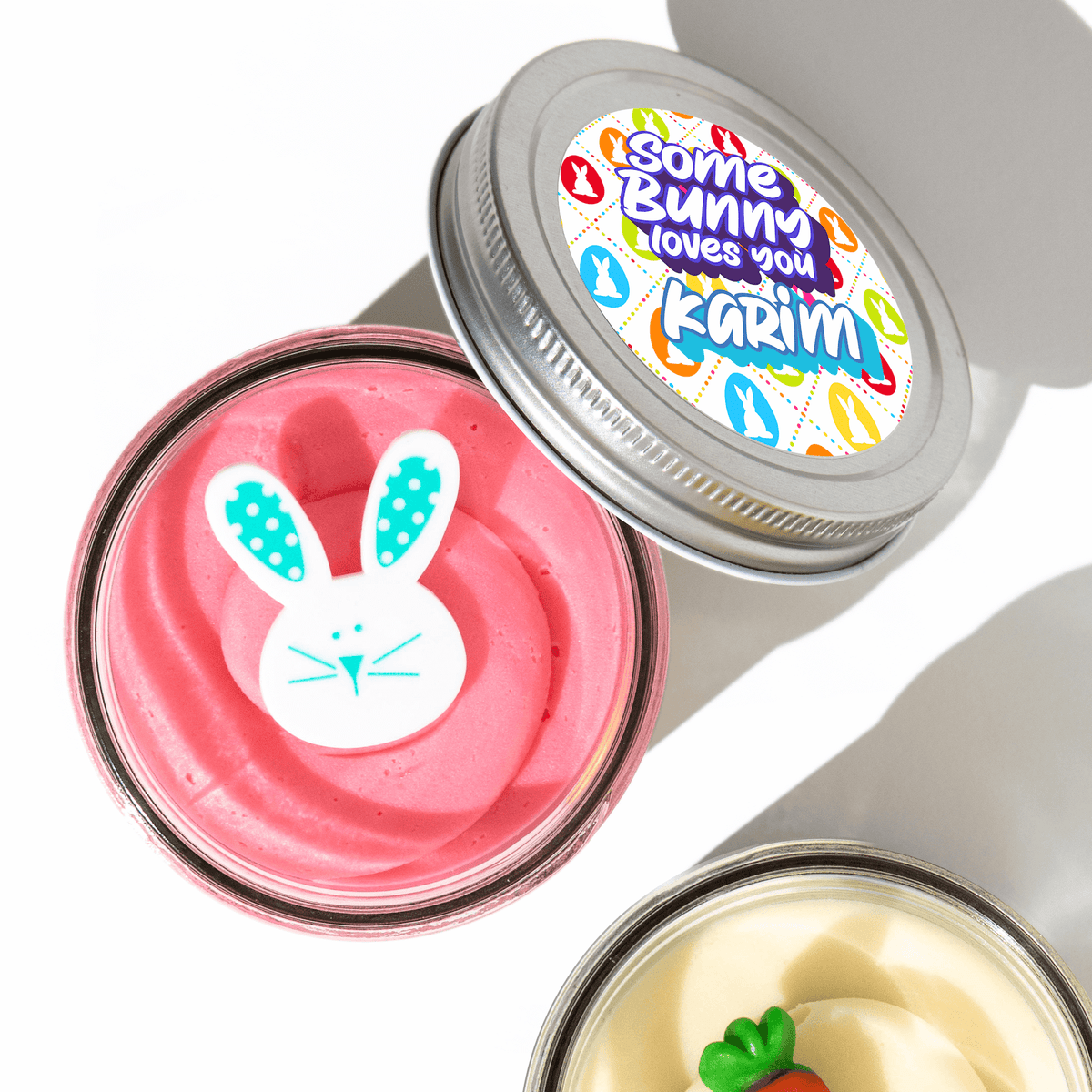 "Some Bunny Loves You" Personalized Jarcake: Custom Nut-Free Easter Gift