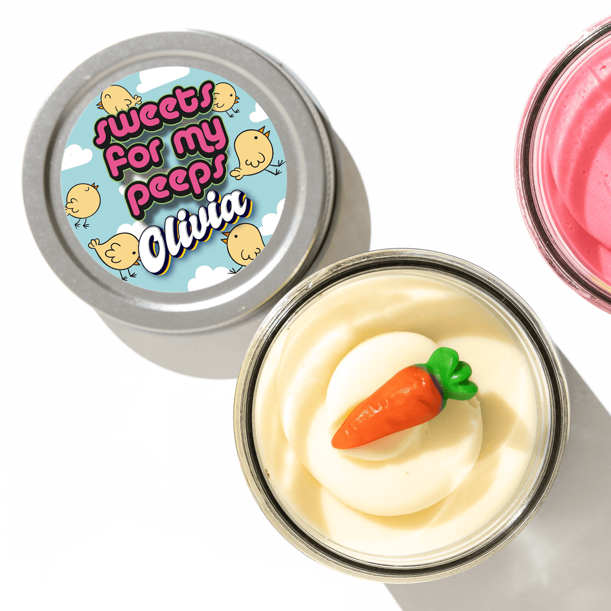 "Sweets for My Peeps" Personalized Jarcake: Custom Nut-Free Easter Gift