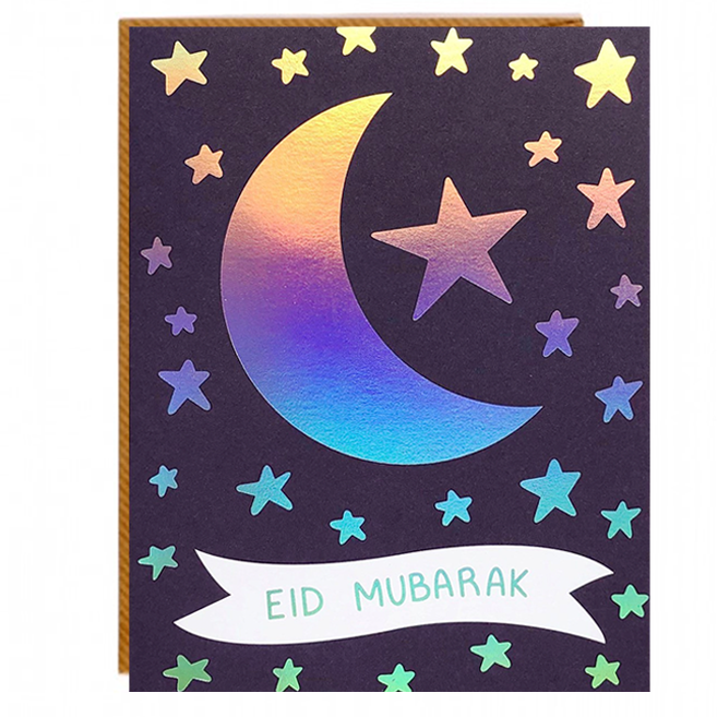 Crescent Stars Eid Card