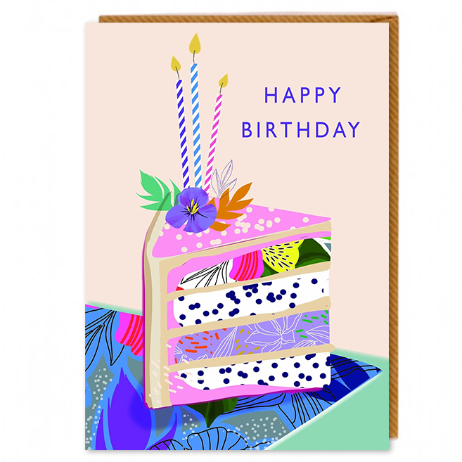 Happy Birthday Flower Cake Card