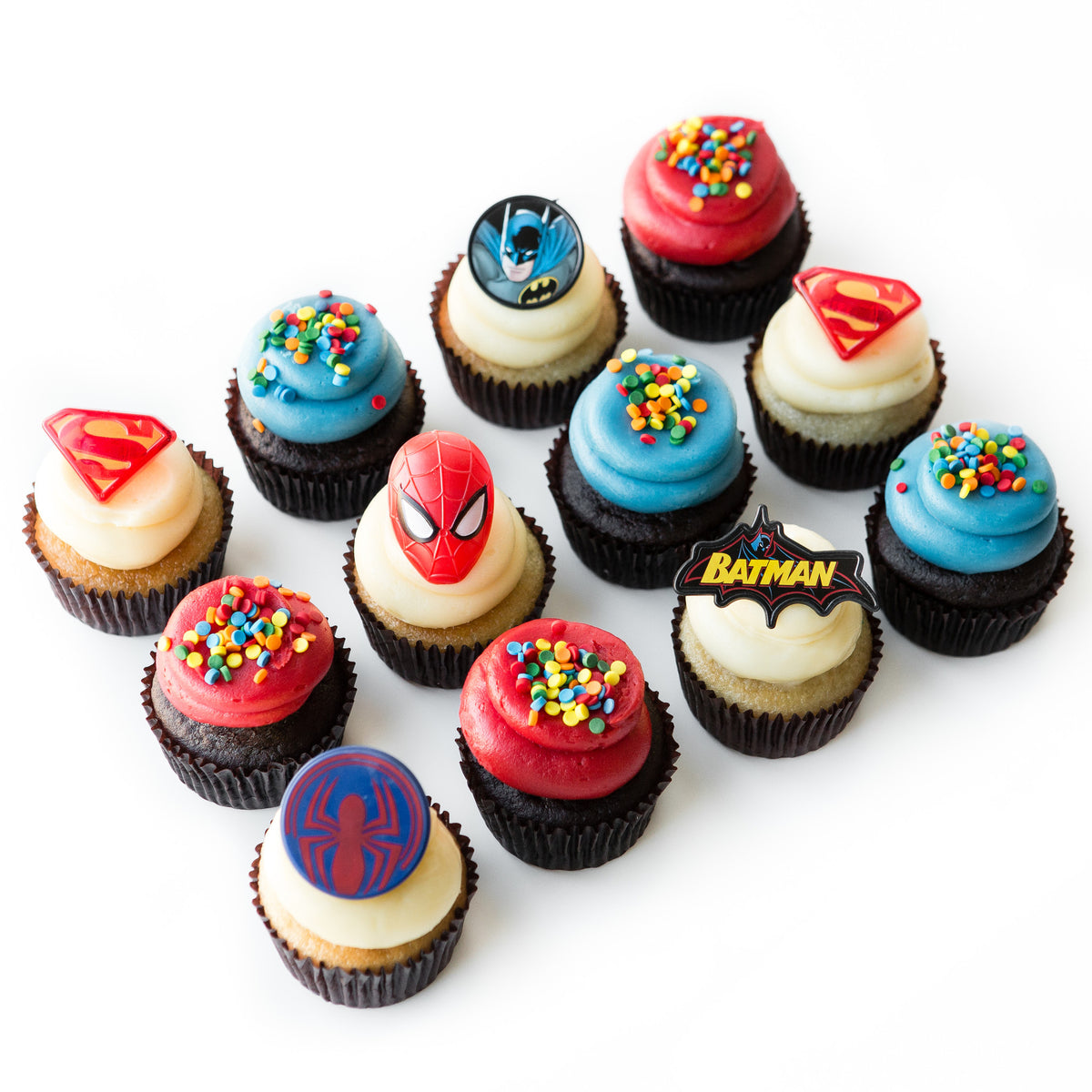 The Superhero Dozen: Official Licensed Nut-Free Cupcakes