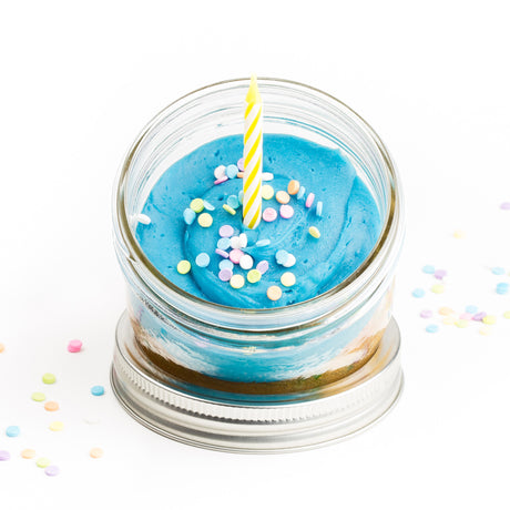 Birthday Cake Jarcake: Nut-Free Confetti Cake & Candle