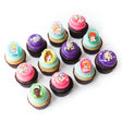The Princess Dozen 12 pack of licensed nut-free Disney Princess cupcakes for birthday party Toronto delivery.	