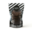 Six-pack of soft-baked Double Chocolate nut-free cookies in a resealable zip-top bag, loaded with milk, white, and semi-sweet chips.