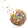 Single soft-baked Easter nut-free cookie, individually wrapped, topped with pastel spring sprinkles for an Easter basket filler in Toronto.