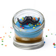 Father's Day Jarcake (Mini/Regular sizes) in a jar with personalized sticker option, blue/green frosting, and themed ring for nut-free delivery in Toronto.