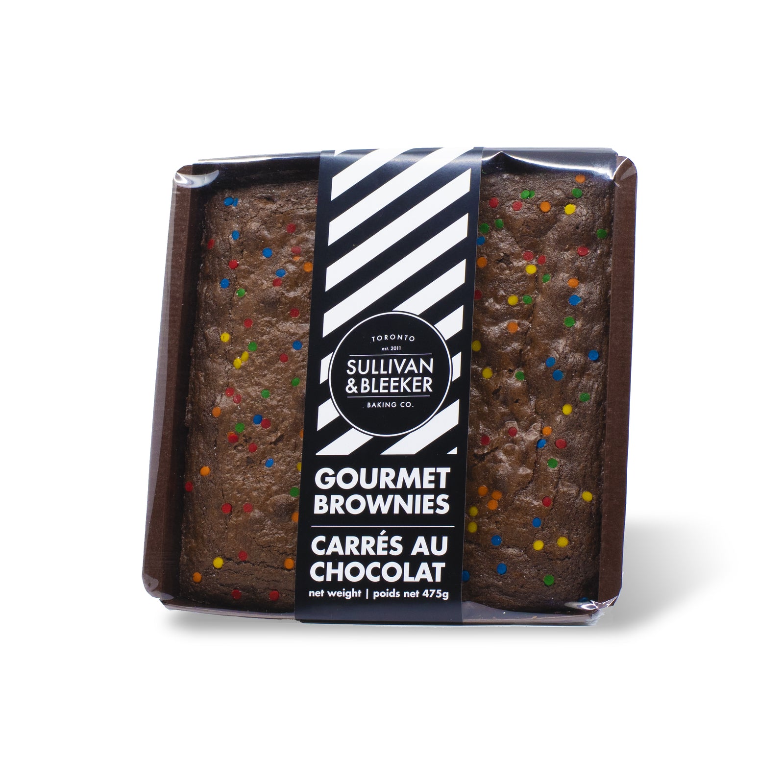 Gooey, fudgy Brownie Tray (6x6 inch) of rich chocolate, individually wrapped and nut-free for Toronto delivery.